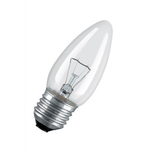 Лампа GE Свеча 40C1/CL/E27 (1/100)